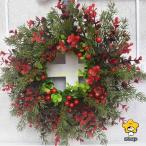 クリスマスリース クリスマス飾り 花 ギフト 花輪 リース 店舗 壁掛け 玄関 庭園装飾 ドア ガーランド 部屋飾り オーナメント 正月飾り 新年飾り 華やか 可愛い