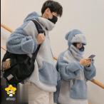 ショッピングもこもこ 裏起毛 パーカー もこもこ サメ パーカー メンズ レディース 裏起毛 トップス レディース かわいい サメ柄 韓風 ロング パーカー プルオーバー カップル