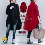 チュニック 長袖 秋 ブラウス 秋物 レディース チュニックワンピース 裏起毛 あったか 黒 トップス プルオーバー 大きいサイズ チュニック ハイネック 前後差 ス