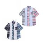 セール 正規取扱店 THE NORTH FACE PURPLE LABEL ノースフェイスパープルレーベル Patchwork H/S Shirt NT3209N パッチワーク 半袖 シャツ メンズ
