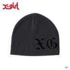 X-girl エックスガール PATCHED LOGO BEANIE 105244051003 パッチロゴビーニー 黒 XGIRL正規取扱店