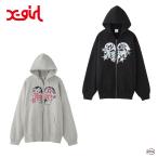 ショッピングハート X-girl エックスガールTRIBAL HEART ZIP UP SWEAT HOODIE 105253012004 トライバルハートジップアップスウェットフーディー パーカー ロゴ 裏毛 正規取扱店