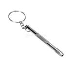 ノーブランド品 眼鏡(メガネ)修理工具 調整器具 便利用品 キーリング付き 精密ドライバー キーホルダタイプ シルバー(銀)