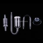 チェックバルブ +CO2ディフューザー 拡散器 +U型ガラス管+吸盤 水族館 水槽 アクセサリー 4個入り セット