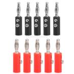  No-brand товар чёрный 4mm изоляция banana штекер Jack коннектор новый 10 штук входит красный 