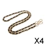 Yahoo! Yahoo!ショッピング(ヤフー ショッピング)4xメタルレザーショルダークロスボディバッグチェーンストラップ交換用ゴールド+ブラック