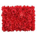 造花パネル 造花 壁パネル花の壁 2点セット バラの花 ロマンチックな花 ぶら下げ花飾り 組み立てが簡単 写真の小道具 結婚式の装飾 赤