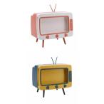 2x TVShapeティッシュボックス携帯電話スタンドデスクトップティッシュナプキンホルダー