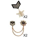 Yahoo! Yahoo!ショッピング(ヤフー ショッピング)レトロメンズゴールドブローチピンアローヘッドラペルピンシールドアーミーバッジデコレーション+レトロ合金チェーンブローチピンアニススターシール