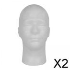 2x мужчина пенополистирол парик head манекен манекен head белый легкий парик дисплей модель шляпа очки головная повязка волосы деталь дисплей подставка для салон 