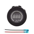 LEDデジタル電圧計(5‐15V DC) 防水 メーター 12V車/オートバイ適用