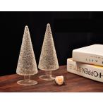 ミニクリスマスツリー 透明 ガラス 創造 テーブル 装飾 飾り 20cm 手作り 贈り物 クリスマスギフト 洋風ガラス装飾