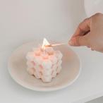 バブルキューブの香りのキャンドル手作り結婚記念日誕生日プレゼントピンク