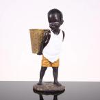 ショッピングアート作品 アフリカの彫刻、ヴィンテージ部族の子供の置物像収集可能なアート作品人間の装飾的な花瓶植木鉢ホームアートのためのフラワーアレンジメント