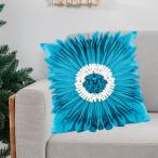 家の装飾の青のための3Dひまわり枕ケース18x18インチの装飾的なミニマリスト