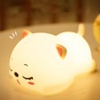 USB充電式LEDナイトライトランプシリコン猫色変更キッズルームタッチセンサー