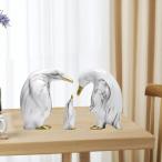 3x ノルディック ペンギン像 置物 クラフト アート作品 デスクトップ 本棚 装飾 ホワイト