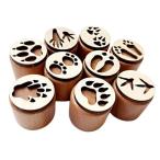  из дерева штамп 6 шт оборудование орнамент journal оборудование орнамент Planner животное. пара следы штамп бежевый 