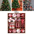 70個のクリスマスボールオーナメントセットペンダントドロップ、クリスマスツリー吊り下げオーナメント、記念日用のクリスマスツリーの装飾 , ス