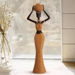 アフリカの部族の女性像樹脂オーナメントコレクタブルアートピースカフェバースタイルA用