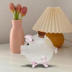 貯金箱 ガラス豚置物 デスクトップ工芸品 お土産収納ボトル キャンディーディッシュ キャニスター 男の子 子供 女の子用 細かい仕上がり