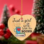 ハート型本棚クリスマスツリーペンダント読書クリスマス装飾品 2023 ホリデーアクリルペンダント窓、ポーチ、ドア用