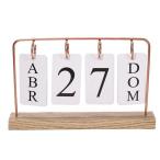ショッピング卓上カレンダー 金属卓上カレンダー木製ベーススタンディングカレンダー家の装飾オフィスギフト用ローズゴールド