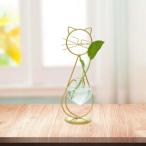 ショッピングテラリウム 猫の植物テラリウム花瓶金属スタンド庭、コーヒーショップ用頑丈なクリエイティブゴールデン