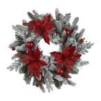 クリスマスリース 吊り下げ式 クリスマスドアリース 暖炉用 ガーデンフェスティバル用 直径40cm