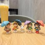 5 個 傘を持った女の子のミニチュア置物 ミニチュア置物 おもちゃ かわいいギフト 寝室 リビングルーム オフィス用 クリエイティブな彫像