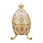 ショッピングジュエリーボックス エナメルジュエリーボックス 記念品 メタルアートクラフト エナメルイースターエッグ 小物入れ ホワイト