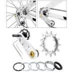 バイクシングルスピードカセットコグMTB自転車チェーンテンショナーシルバー13T