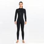 スーパーストレッチダイビングウェットスーツ3mmネオプレン長袖フロントジップフルボディWOMENブラックM