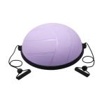 バランスボール 滑り止めハーフエクササイズボール 体操用 全身トレーニング 自宅用 パープル