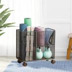 ヨガマット収納ラック アイアン 省スペース ホームジム機器収納オーガナイザー ブラック