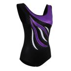  глянцевый crystal девушка балет Dance гимнастика Leotard бак 15-16 лет фиолетовый 