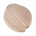 女性のツイストプリーツターバン帽子hijabキャップヘッドラップケモインディアンカーキ