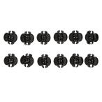 12ピースレディースミニヘアクリッププラスチック髪の爪クランプ用女性女の子黒