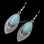 Yahoo! Yahoo!ショッピング(ヤフー ショッピング)ノーブランド品 ヴィンテージスタイル ターコイズ イヤリング 繊細な 彫刻が施された 中空ジュエリー