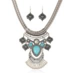 Yahoo! Yahoo!ショッピング(ヤフー ショッピング)ノーブランド品 ヴィンテージ ターコイズ タッセル ネックレス 彫刻された イヤリング ジュエリーセット
