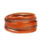 Yahoo! Yahoo!ショッピング(ヤフー ショッピング)ブレスレット 多層重ね PUレザー  リベットデザイン ファッション 全6色  - オレンジ