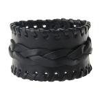 Yahoo! Yahoo!ショッピング(ヤフー ショッピング)編組ブレスレット PUレザー スナップボタン付き クラシック 女性 メンズアクセサリー カフ 黒 ファッション 全2色 - ブラック