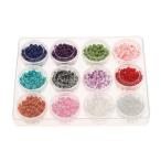 Blesiya DIY ガラス 円形 ビーズ  ジュエリー 手芸 盛り合わせ 3ミリメートル 12色 全3種類  - 1800pcs, 3mm