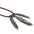 Yahoo! Yahoo!ショッピング(ヤフー ショッピング)ヴィンテージ ターコイズ アンティーク 銀色 羽の形 ペンダントベルベット コード ネックレス