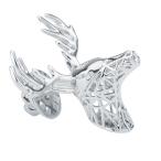 Yahoo! Yahoo!ショッピング(ヤフー ショッピング)真ちゅう メンズ シルバー アントラー ディア トナカイ エルク スタッグヘッド カラー ブローチピン Xmasギフト