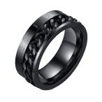 Yahoo! Yahoo!ショッピング(ヤフー ショッピング)ステンレス ローマ数字 リンク バンドリング メンズ ギフト 全5サイズ3色 - 黒サイズ8