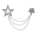 ブローチ エレガント ラインストーン 流れチェーン ブローチピン アクセサリー ピンブローチ コサージュ セレモニー