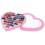 Yahoo! Yahoo!ショッピング(ヤフー ショッピング)36ペアの樹脂ジオメトリースタッドピアスセット女の子ラブハートボックスオーガナイザー