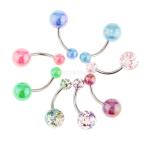 Yahoo! Yahoo!ショッピング(ヤフー ショッピング)全2種類 ボディピアス カラフル 臍リング ヘソピアス バナナバーベル 軟骨ピアス 人気 ギフト - マルチカラー ＃2