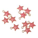 Yahoo! Yahoo!ショッピング(ヤフー ショッピング)10個セット 合金製 五芒星型 チャーム ペンダント アクセサリーパーツ ハンドメイド材料 全5色 - ピンク